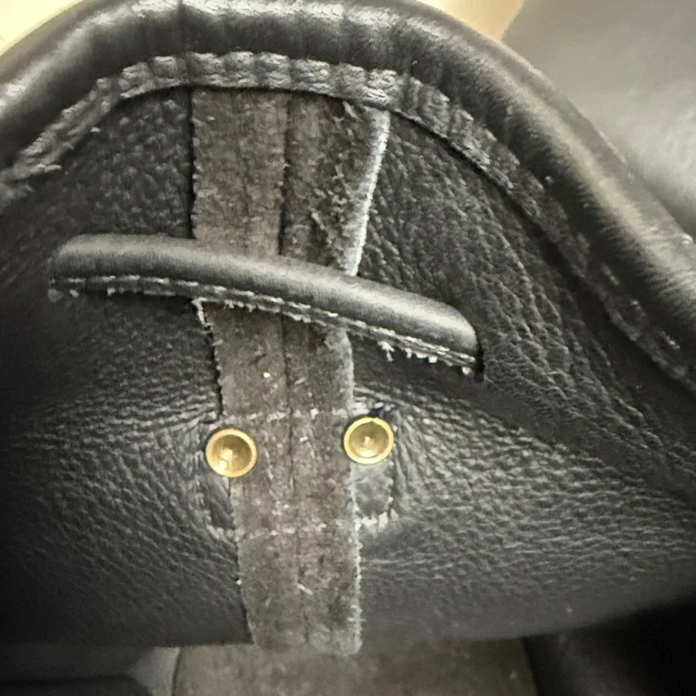 VINTAGE COACH SUEDE BERKELEY DRAWSTRING 9012 black w/ brass (like Lula’s legacy)